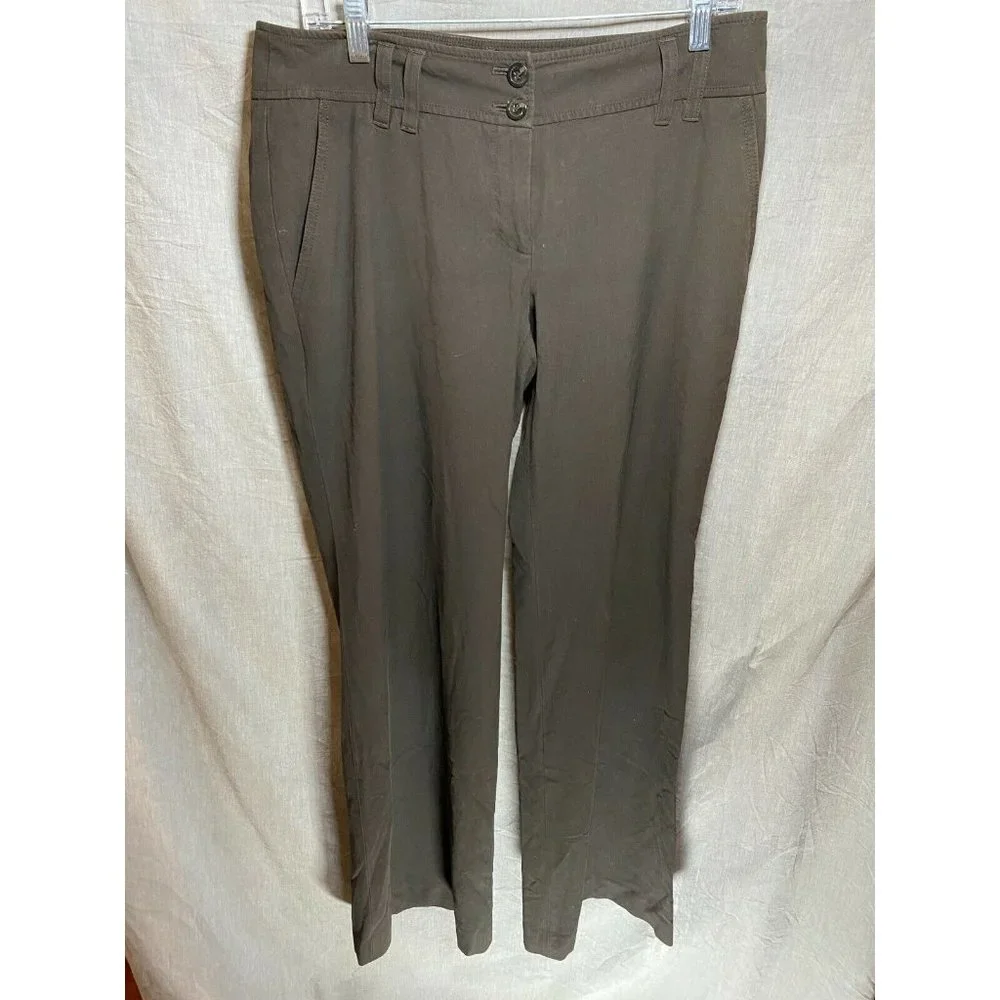 Michael Kors Pants Womens 8 Brown‎ Double Button Casual Slacks Ladies 34x30.
